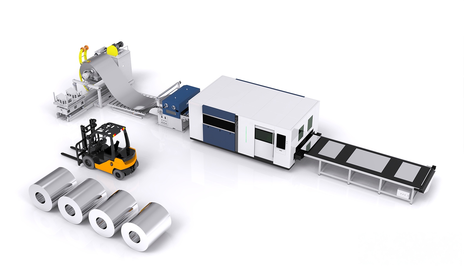 Fully Automated Production Line for Laser Cutting and Blanking of Metal Coils